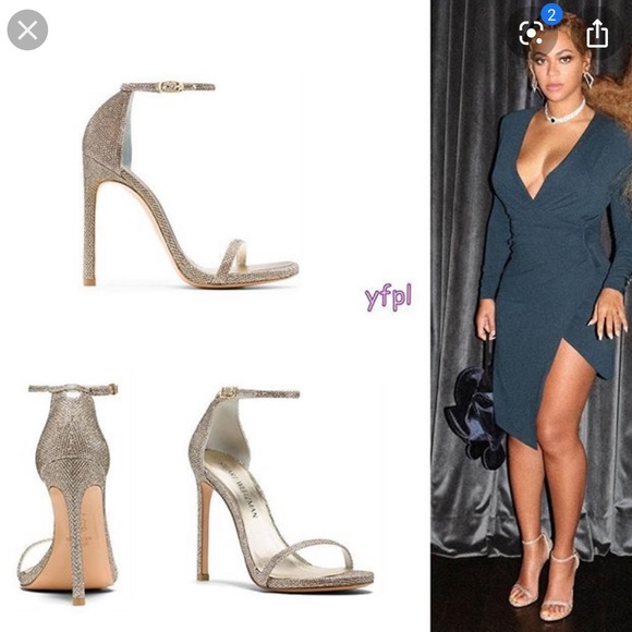 Stuart Weitzman Nudist Lamé Sandals - Picture 3 of 8